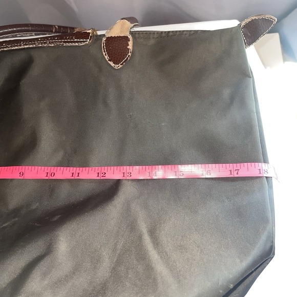 PROJECT Longchamp Le Pliage Modele Depose Brown Nylon Leather Shoulder Tote Bag - Picture 12 of 16